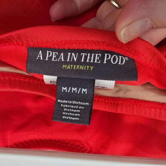 A Pea In The Pod Women's Maternity Bikini Swim Bottom Red Size Medium - Picture 3 of 4